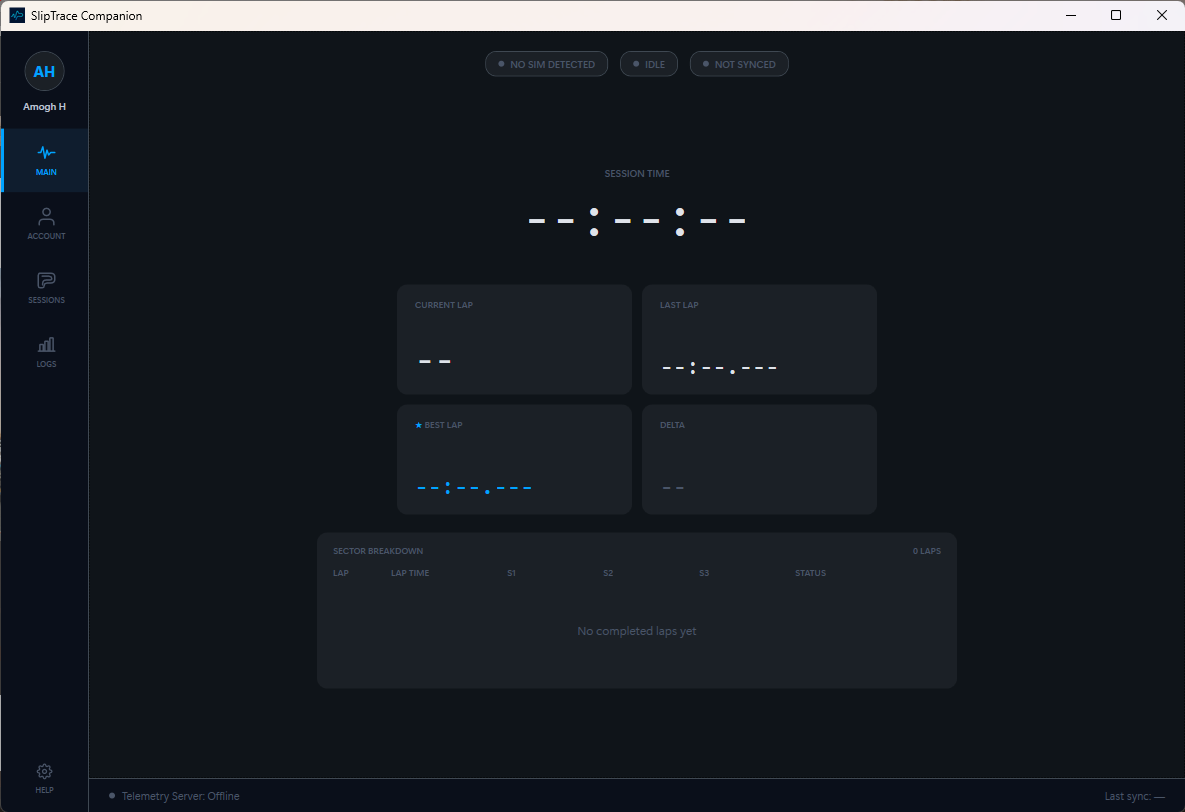 PC companion main window